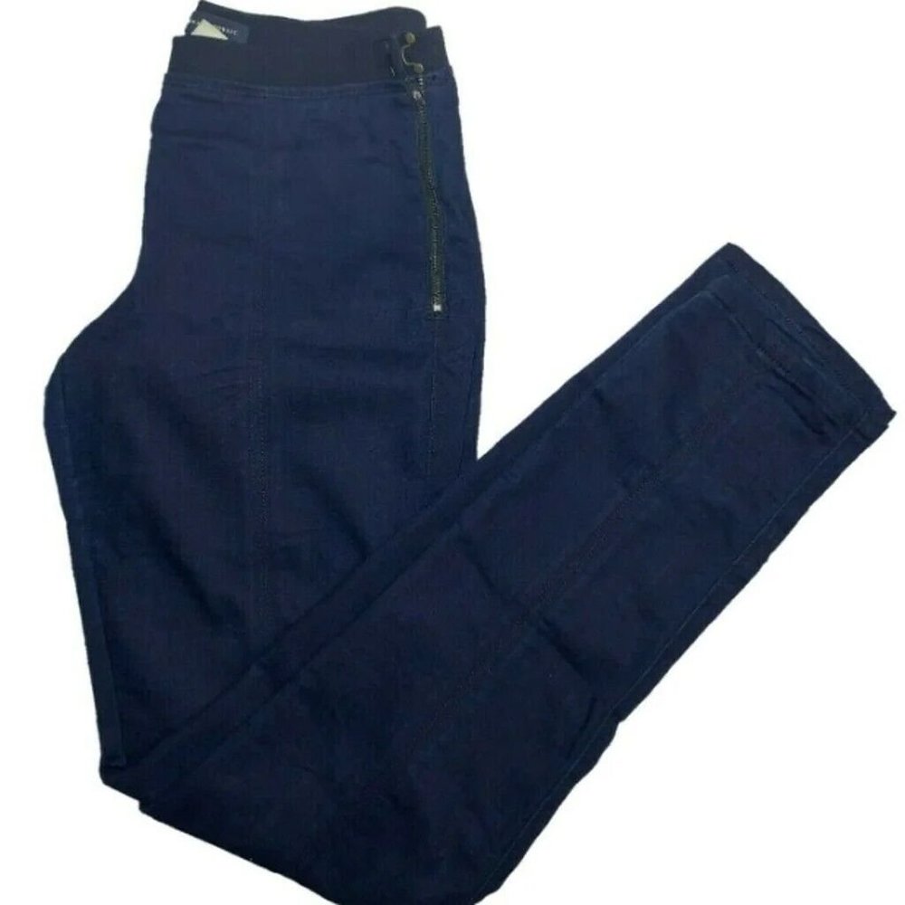 Banana Republic Womens Sz 30 Blue Denim Elastic Waist Side Zip Legging Jeans